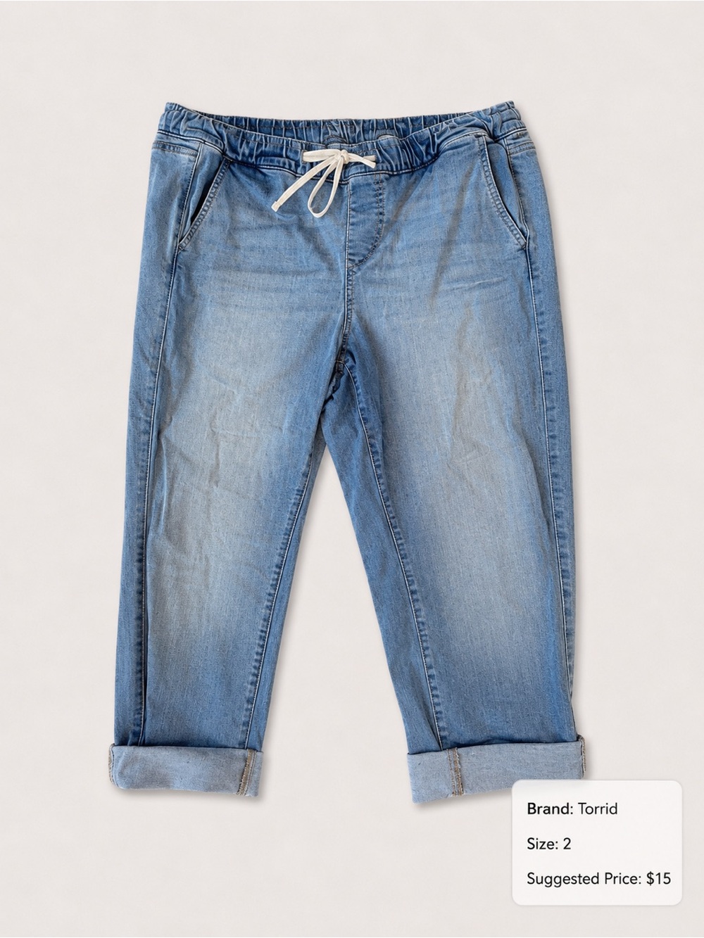 torrid Light Blue Pull-On Denim Joggers